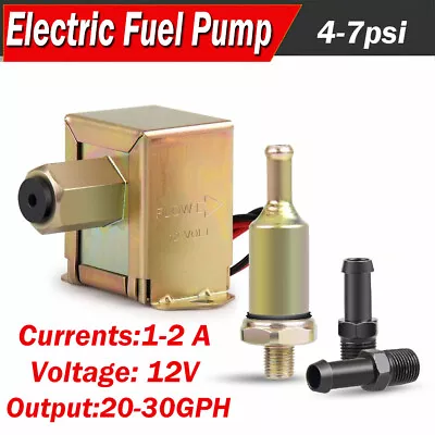 12V Auto Boat Universal Electric Fuel Pump Inline Diesel Gas Low Pressure 4-7PSI • $24.99