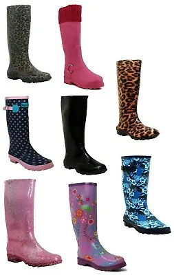£18.99 • Buy Womens Ladies Rain Funky Festival Mud Wellington Snow Waterproof Wellies Boots