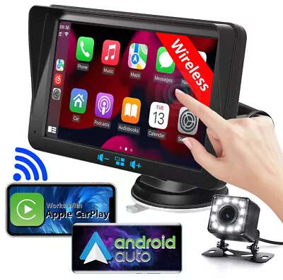 Portable 7inch Touch Screen Car Stereo Wireless Apple CarPlay Android Auto Radio • $119.95