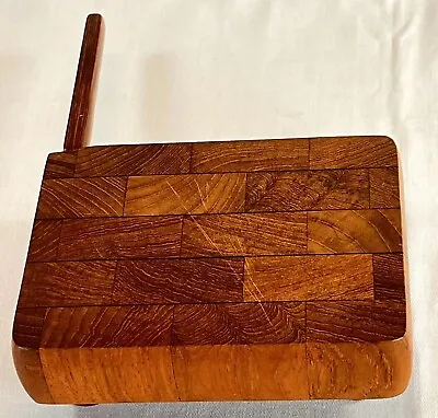 VTG ATAPCO Siamese Teak Cutting Board W/Knife Handcrafted Hong Kong 4.5 X 6 Appx • $24