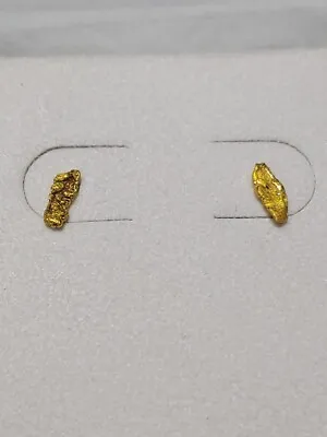 Natural 22k Gold Nugget Earrings 14k Studs .43 Grams • £85.78