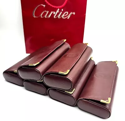 Vintage Cartier Leather Glasses Bordeaux Leather Case • $79