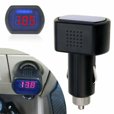 LED Car 12V 24V Battery Volt Voltage Meter Gauge Cigar Plug Lighter Black Useful • £5.66