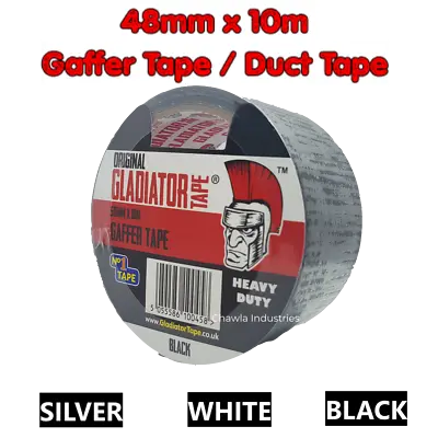 Duck Duct Cloth Waterproof Gaffer Gaffa Tape 48MM X 10M Silver Black White • £3.99