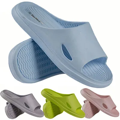 Womens Ladies Summer Ultra Soft Slipper Slip On Mule Slides Sliders Sandals Size • £7.95