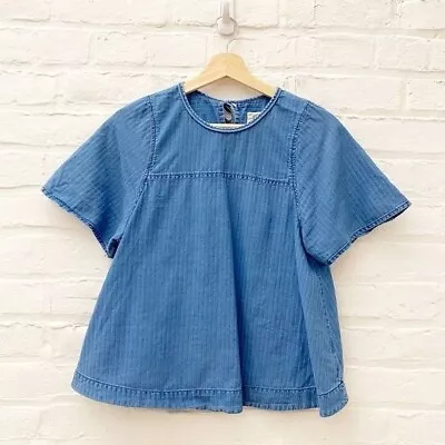 J. Crew || Chambray Swing Top Shirt Short Sleeve Blue XS • $32.85