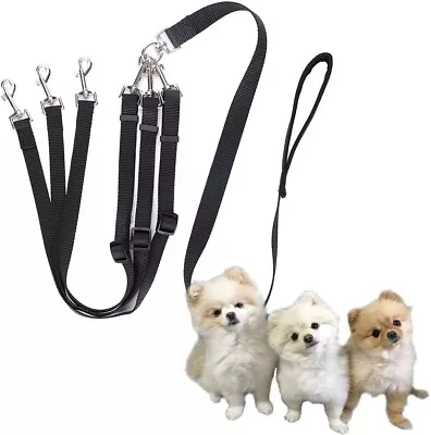 3 In 1 Dog Leash Detachable 3 Way Dog Lead Adjustable Triple Double • £16.89