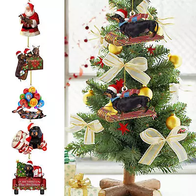 Dachshund Christmas Dog Ornaments Acrylic Christmas Tree Pendants Sausage • $8.89