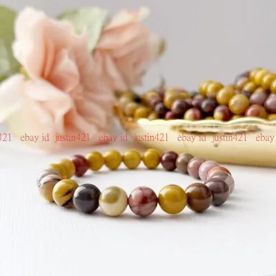 Natural Mookaite Bracelet 6/8/10mm Mookaite Gems Stretch Bracelet Handmade 7.5  • $3.50