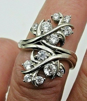 $80.96 • Buy JOSE HESS Sterling Silver CZ Floral Branch Statement Ring Size 5.75 