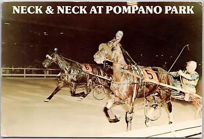 Pompano Park Raceway Pompano Beach Florida Horse Racing Track Vintage Postcard • $3.86