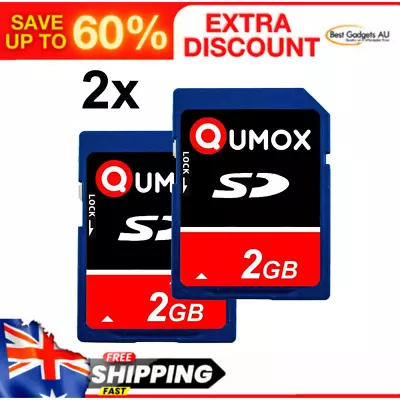 2Pcs Pack QUMOX 2GB 2048MB SD Memory Card Camera Phone Mp3 Mp4 Fm Transmitter • $26.35