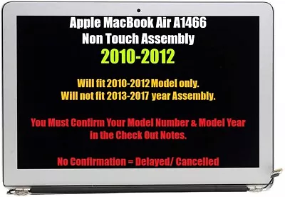 APPLE MacBook Air 13  A1369 A1466 2010 2011 2012 LCD Screen Display Assembly W/s • $175