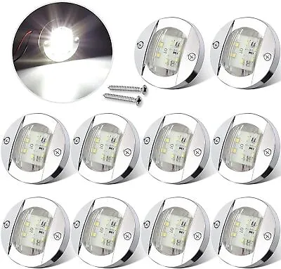 1-50x White Round Marine Boat LED Stern Transom Lights Cabin Deck Courtesy Light • $6.33