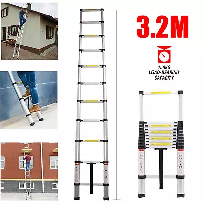 12.5-16.5FT Aluminum Multi-Purpose Collapsible Telescopic Ladder Extension Fold • $71