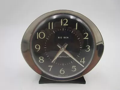 Vintage Westclox Big Ben Alarm Clock Model 58055 Black Luminous Dial Works • $20