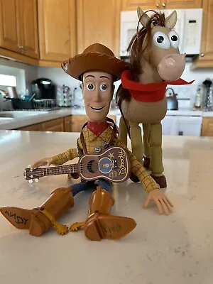 $100 • Buy Toy Story Woody And Bullseye Figures (With Hat And Guitar) (Woody Talks)