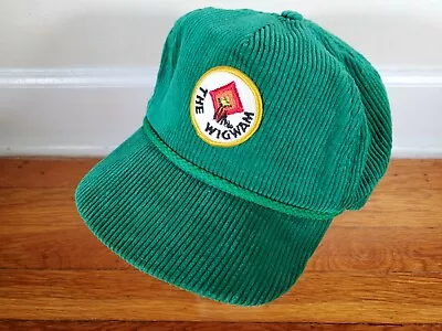 Vintage The Wigwam Corduroy Green Rope Adult Adjustable Strap Back Ball Hat Cap • $45