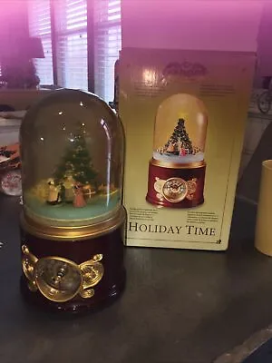 MR CHRISTMAS Gold Label Collection “Holiday Time” Musical Snow Globe Clock W/box • $20