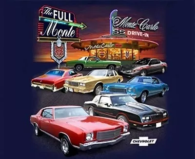 Monte Carlo T-shirt Blue Chevrolet Ss Monte Carlo Drive-in M-xl24.99+2xl Fs New • $24.99