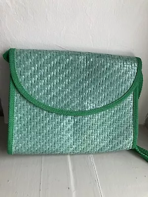 Vintage Straw Handbag Made In Italy Green • $19.99