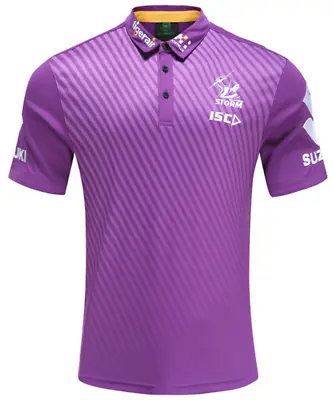 Melbourne Storm Media Polo Shirt Size Medium Available Purple NRL ISC SALE 20 • £31.28