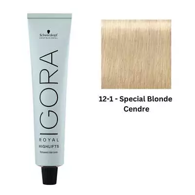 SCHWARZKOPF PROFESSIONAL IGORA ROYAL HIGHLIFTS Special Blonde Cendre 12-1 60g • $25.95