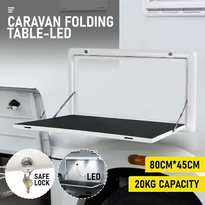 Picnic Caravan Folding Table 800mm X 450mm With12v LED Light For Motorhome RV • $127.80