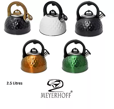 Stainless Steel Whistling Kettle 2.5L Stove Top Camping Travel Kettles Teapot 3D • £16.69