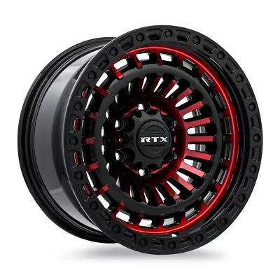 One 17in Wheel Rim Moab Gloss Black Machined Red 17x9 5x127 ET-15 CB71.5 OEM Lev • $165.64