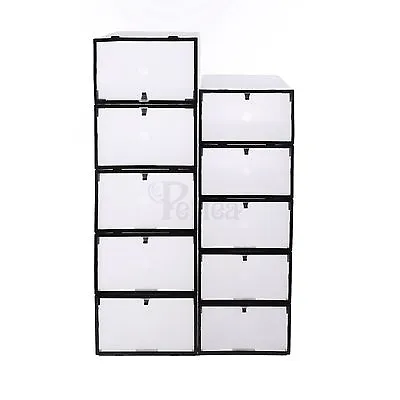 Periea Clear Plastic Shoe Storage Boxes Stackable Drawers Organiser Underbed • £10.99