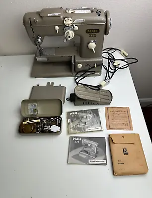 Pfaff 332 Automatic Dial-A-Stitch Sewing Machine  Case Accessories Manual Rare • $499