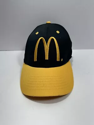 McDonald’s Snapback Cap Golden  Arches Embroidered Black/Yellow VTG Vintage • $27.90