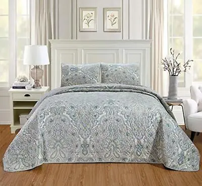 3-Piece Oversize (California) Cal King (118  X 95 ) Quilt Set Velvet Bedspread  • $102