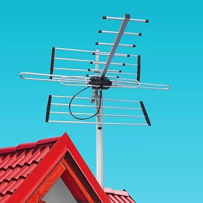 Digital TV Outdoor Antenna Aerial UHF VHF FM AUSTRALIAN Signal Amplifier Booster • $51.95