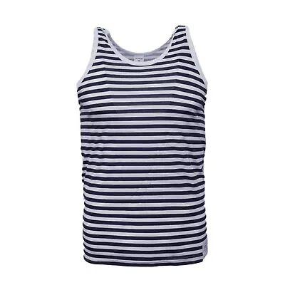 Russian Sailor Telnyashka Style Navy Top Striped Sleeveless Vest Singlet T Shirt • £11.99