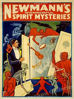 1911 Newmann's Mysteries Vintage Style Magic Magicians Poster - 18x24 • $13.95