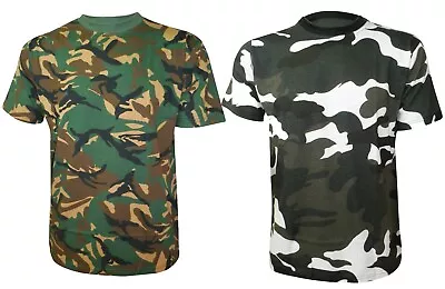 Mens Camou Jungle Print Combat Military Gym Muscle Tank Top T- Shirt Vest S-5xl • £6.99