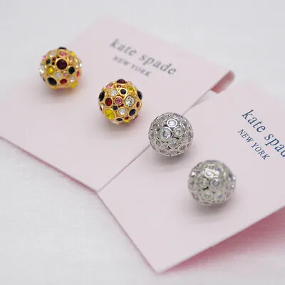 Kate Spade Sweet Cute Circle Round Ball Post Stud Pierced Earrings CZ For Girls • $19.99