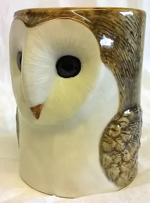 Quail Ceramic Barn Owl Desk Tidy Pencil Pen Brush Pot Or Vase - Bird Of Prey • $36.41