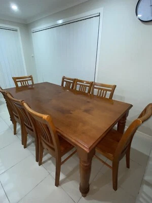 $450 • Buy 9 Piece Set Timber Dining Table