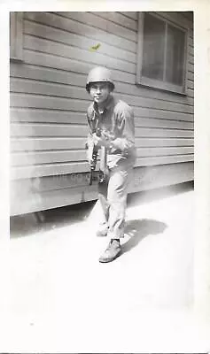 MILITARY MAN Vintage Portrait FOUND PHOTOGRAPH Black And White ORIGINAL 42 41 V • $14.44