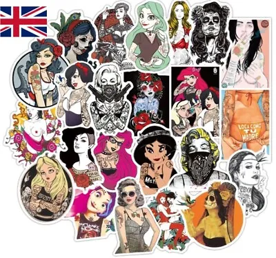 £4.99 • Buy 50PC Adult Stickers Tattoo Vinyl Skateboard Guitar Luggage Sexy Girls Decal Pack