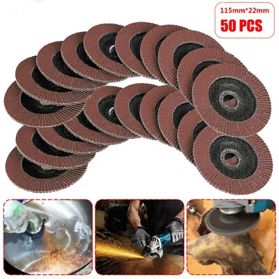 £21.99 • Buy 50Pcs FLAP GRINDING SANDING DISCS 115mm 4.5Inch 40 60 80 120 GRIT ANGLE WHEEL UK
