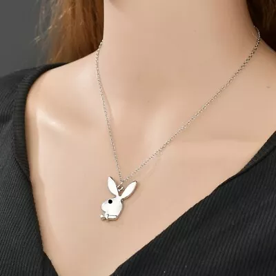 £3.90 • Buy Playboy Necklace Sexy Silver Bunny Rabbit Pendant Chain Logo Fast P&P UK Based