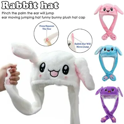 $10.37 • Buy Rabbit Hat Cute Ear Moving Jumping Funny Bunny Plush Cap For Women Girls Gift US