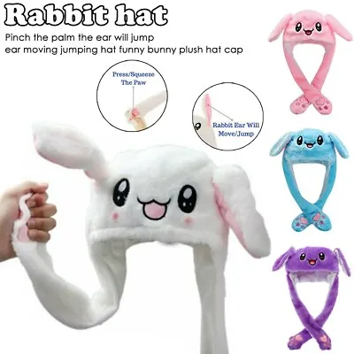 Rabbit Hat Cute Ear Moving Jumping Funny Bunny Plush Cap For Women Girls Gift US • $8.55