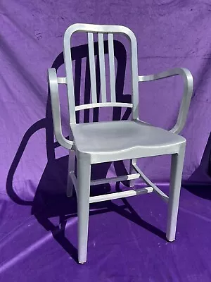 Genuine Emeco 1006A Navy Arm Chair Brushed Aluminum • $400