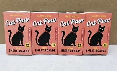 Kikkerland CAT PAW Match Box 12 Mini Emery Boards 4-Pack Bundle (48 Total) (W7) • $16.99