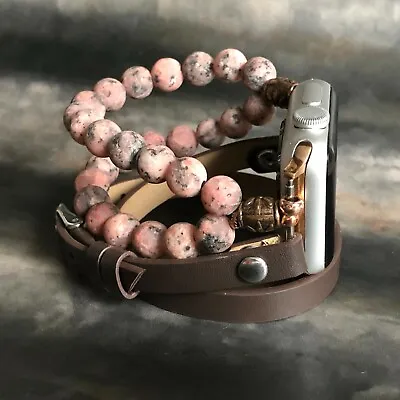 $86.42 • Buy Apple Watch Band Women IWatch Jewellery Fitbit Bracelet Tibetan Pink Jade